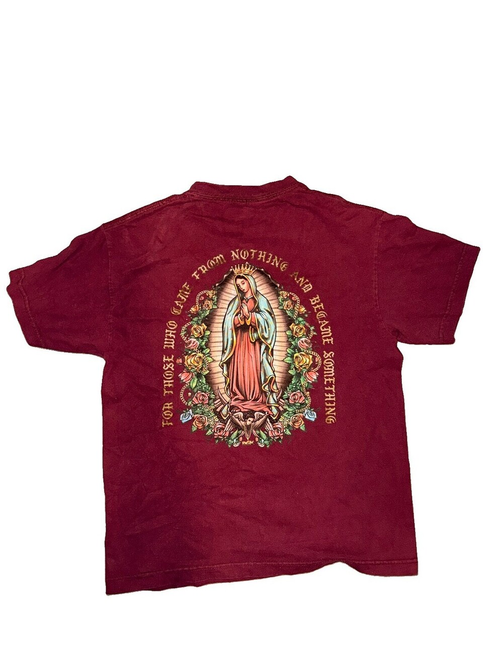 DGK T-Shirt Burgundy Rose Graphic "For Those Who Came From Nothing" Size Medium